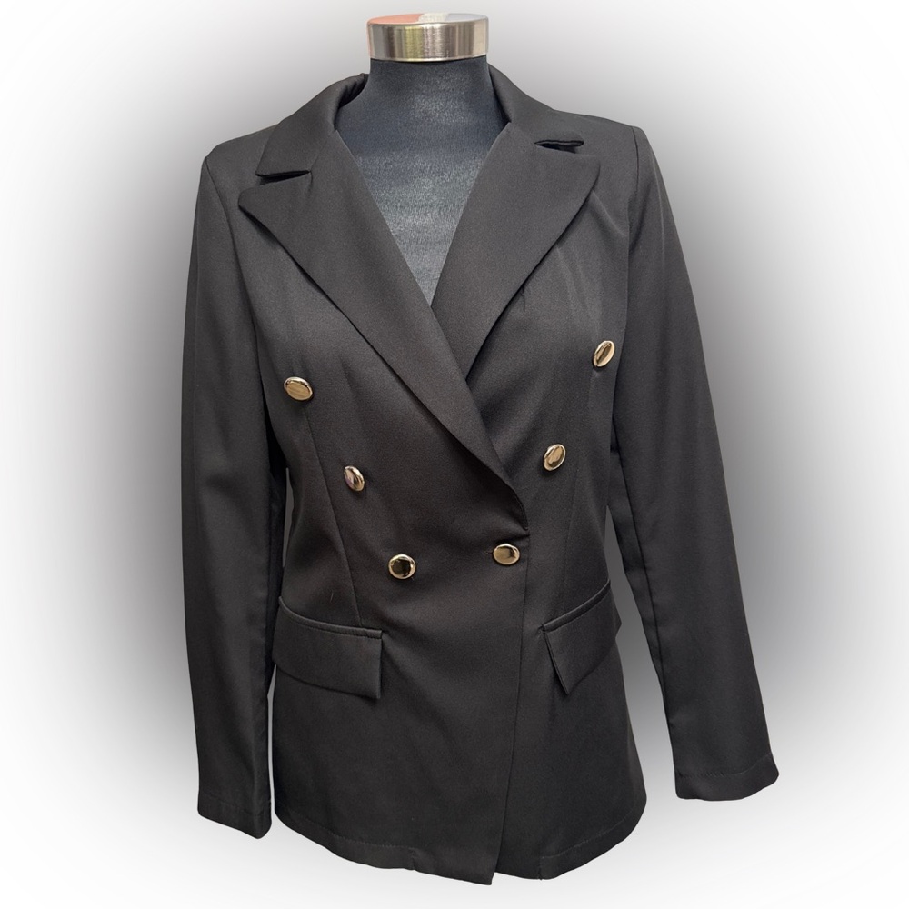 Niay Black Double-Breasted Blazer Women’s Size Small (EU 36 / US 4)